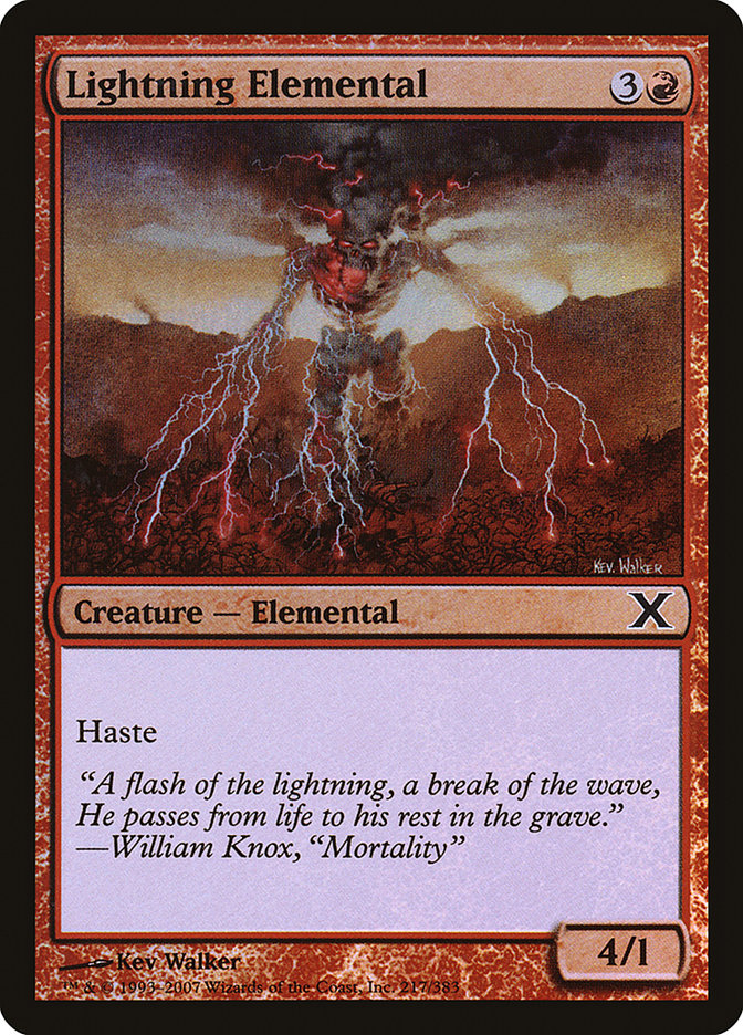 Lightning Elemental (Premium Foil) [Tenth Edition] | RetroPlay Games