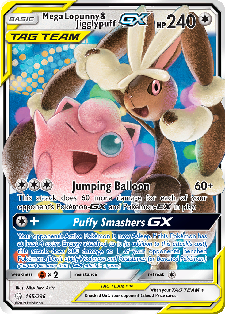 Mega Lopunny & Jigglypuff GX (165/236) [Sun & Moon: Cosmic Eclipse] | RetroPlay Games