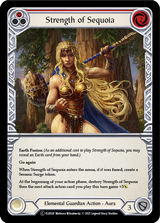 Strength of Sequoia (Red) [U-ELE028] (Tales of Aria Unlimited)  Unlimited Rainbow Foil | RetroPlay Games