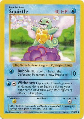 Squirtle (63/102) [Base Set Shadowless Unlimited] | RetroPlay Games