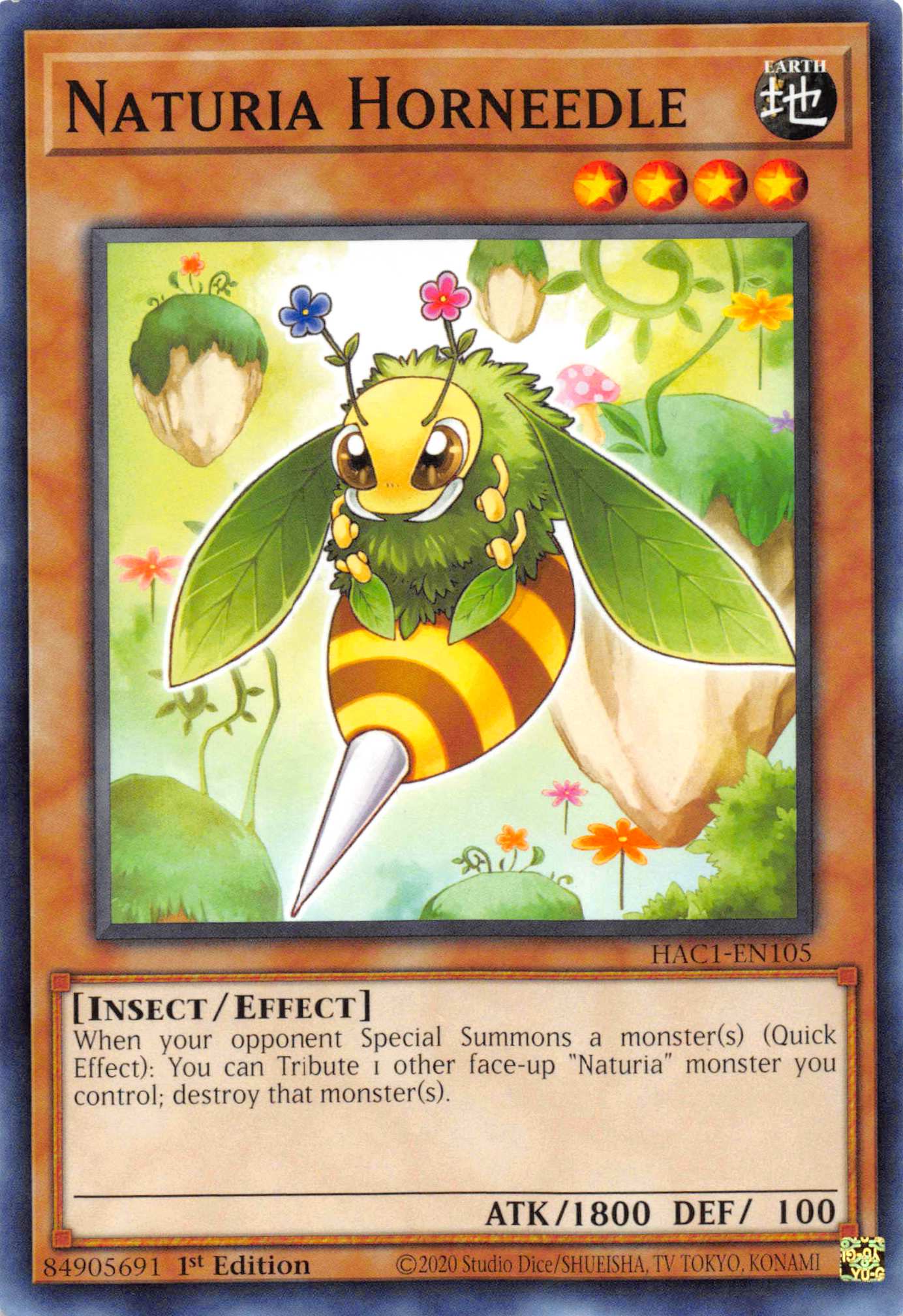 Naturia Horneedle (Duel Terminal) [HAC1-EN105] Parallel Rare | RetroPlay Games