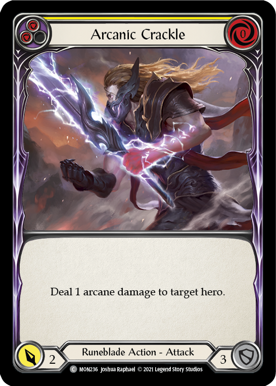 Arcanic Crackle (Yellow) [MON236-RF] (Monarch)  1st Edition Rainbow Foil | RetroPlay Games