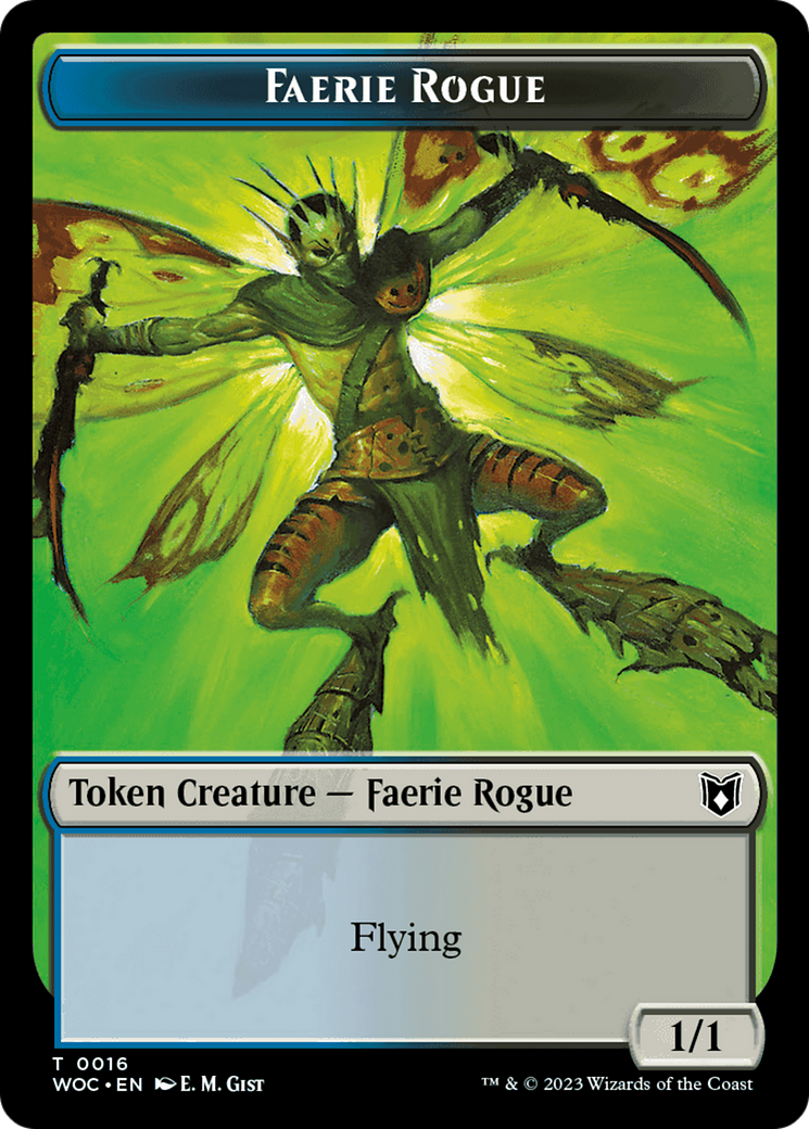 Faerie Rogue // Faerie (0016) Double-Sided Token [Wilds of Eldraine Commander Tokens] | RetroPlay Games