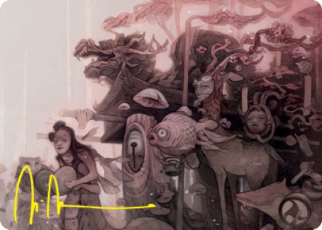 March of Burgeoning Life Art Card (Gold-Stamped Signature) [Kamigawa: Neon Dynasty Art Series] | RetroPlay Games