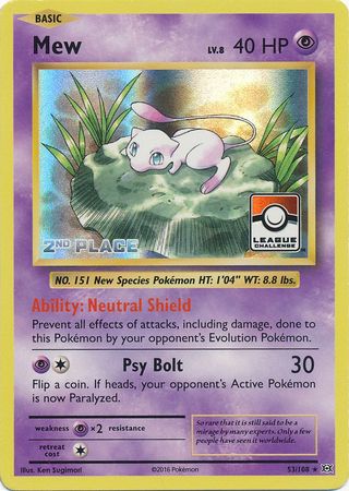 Mew (53/108) (League Promo 2nd Place) [XY: Evolutions] | RetroPlay Games