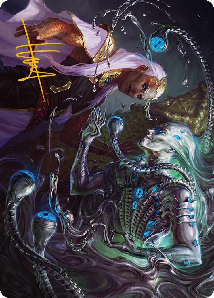 Mirage Mockery Art Card (Gold-Stamped Signature) [Phyrexia: All Will Be One Art Series] | RetroPlay Games