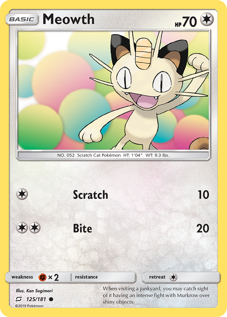 Meowth (125/181) [Sun & Moon: Team Up] | RetroPlay Games