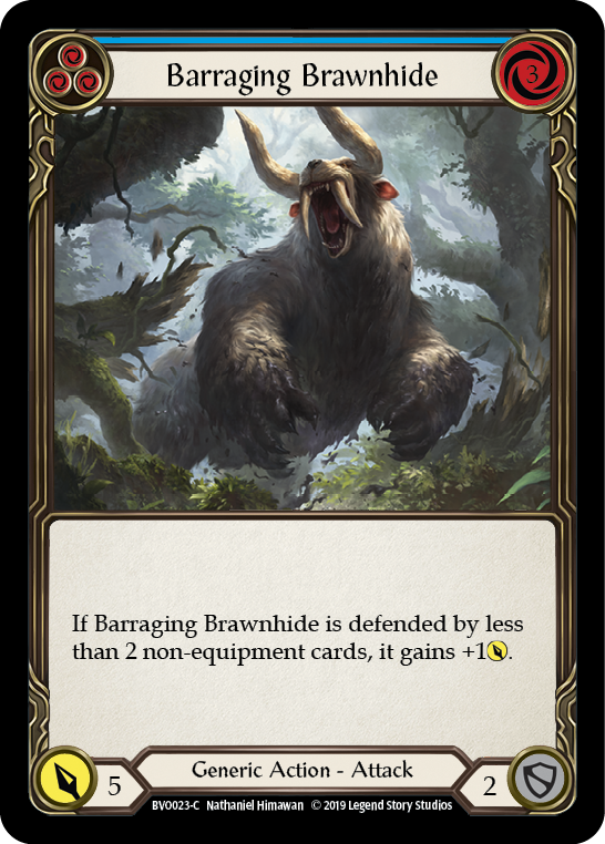 Barraging Brawnhide (Blue) [BVO023-C] (Bravo Hero Deck)  1st Edition Normal | RetroPlay Games