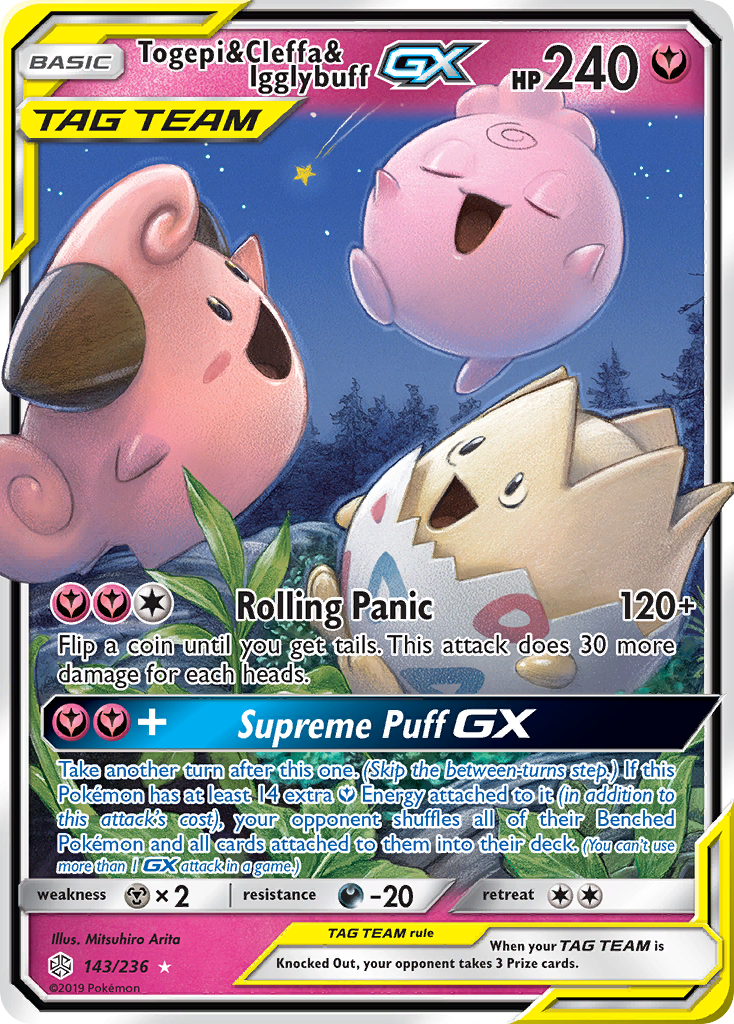Togepi & Cleffa & Igglybuff GX (143/236) [Sun & Moon: Cosmic Eclipse] | RetroPlay Games