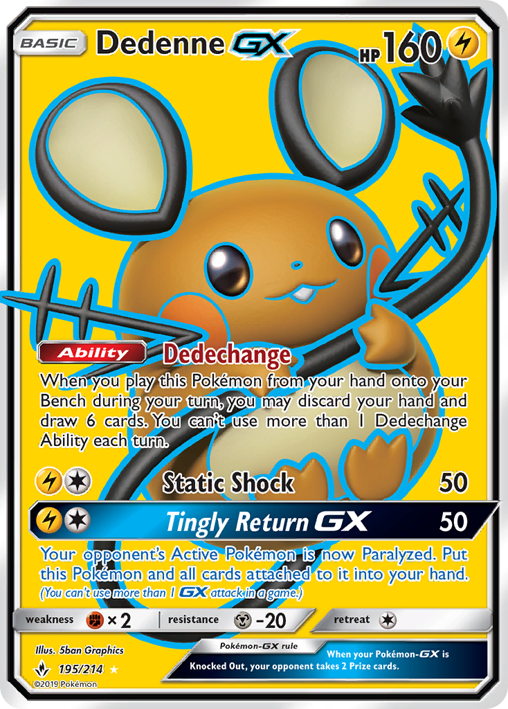 Dedenne GX (195/214) [Sun & Moon: Unbroken Bonds] | RetroPlay Games