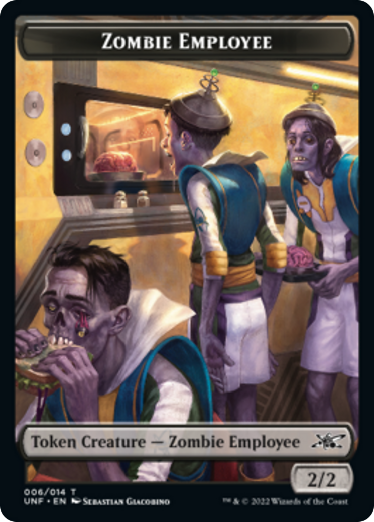 Zombie Employee // Treasure (013) Double-sided Token [Unfinity Tokens] | RetroPlay Games