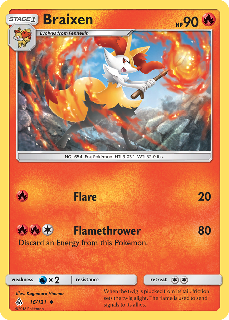 Braixen (16/131) [Sun & Moon: Forbidden Light] | RetroPlay Games