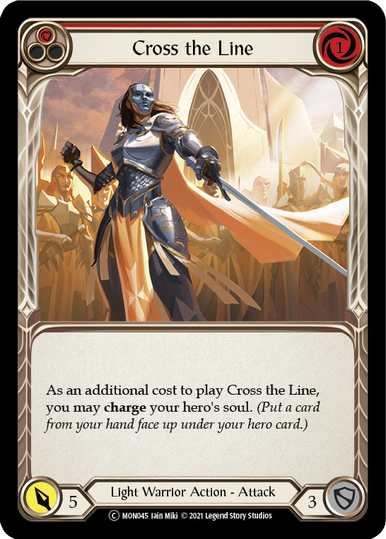 Cross the Line (Red) [U-MON045-RF] (Monarch Unlimited)  Unlimited Rainbow Foil | RetroPlay Games