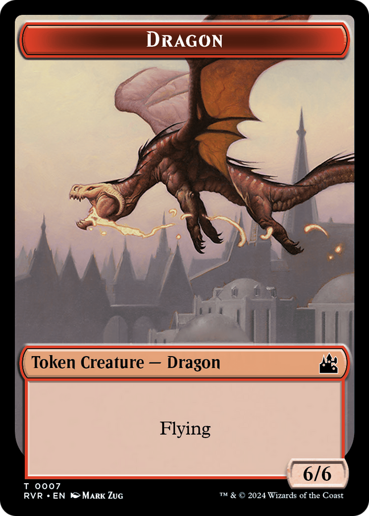 Spirit (0018) // Dragon Double-Sided Token [Ravnica Remastered Tokens] | RetroPlay Games