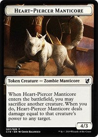 Heart-Piercer Manticore // Dragon Double-sided Token [Commander 2019 Tokens] | RetroPlay Games