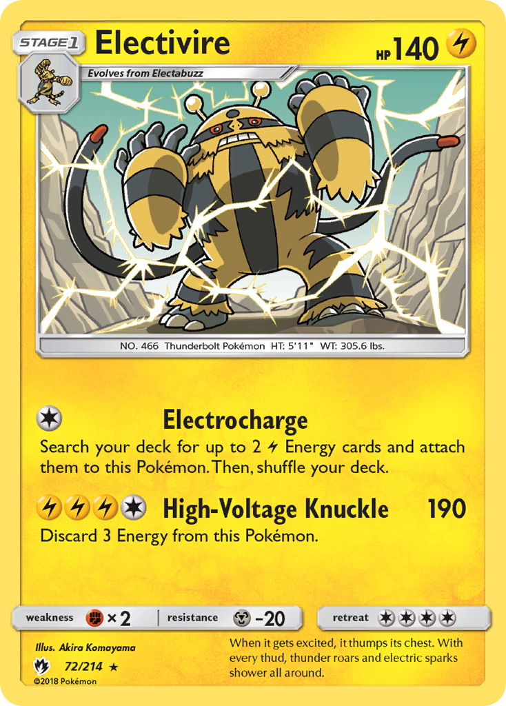 Electivire (72/214) [Sun & Moon: Lost Thunder] | RetroPlay Games