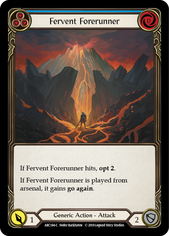 Fervent Forerunner (Blue) [ARC184-C] (Arcane Rising)  1st Edition Rainbow Foil | RetroPlay Games