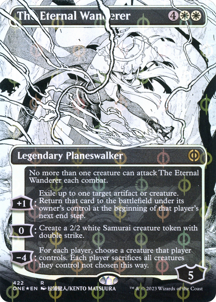 The Eternal Wanderer (Borderless Manga Step-and-Compleat Foil) [Phyrexia: All Will Be One] | RetroPlay Games