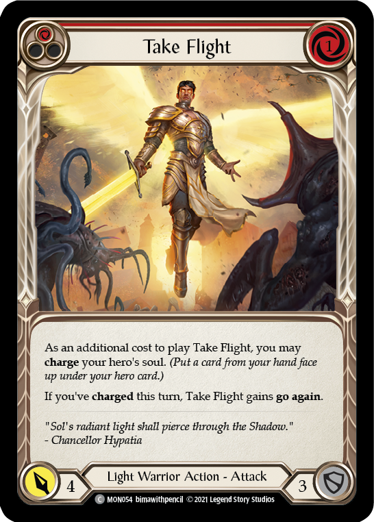 Take Flight (Red) [MON054-RF] (Monarch)  1st Edition Rainbow Foil | RetroPlay Games