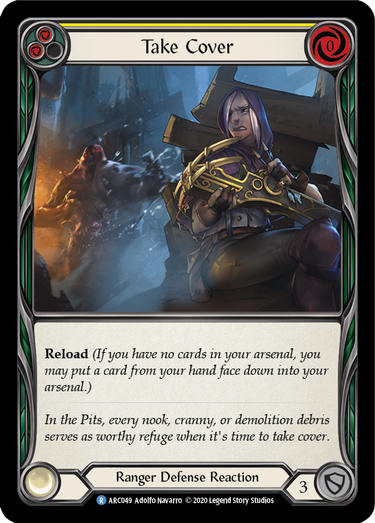 Take Cover (Yellow) [U-ARC049] (Arcane Rising Unlimited)  Unlimited Rainbow Foil | RetroPlay Games