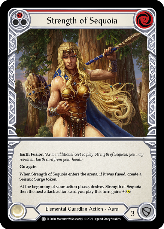 Strength of Sequoia (Red) [ELE028] (Tales of Aria)  1st Edition Rainbow Foil | RetroPlay Games