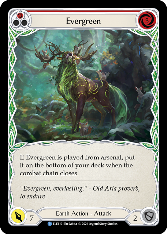 Evergreen (Red) [ELE119] (Tales of Aria)  1st Edition Rainbow Foil | RetroPlay Games