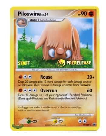 Piloswine (46/100) (Staff Prerelease Promo) [Nintendo: Black Star Promos] | RetroPlay Games