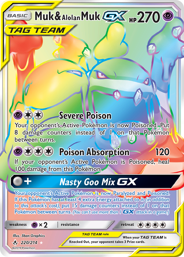 Muk & Alolan Muk GX (220/214) [Sun & Moon: Unbroken Bonds] | RetroPlay Games