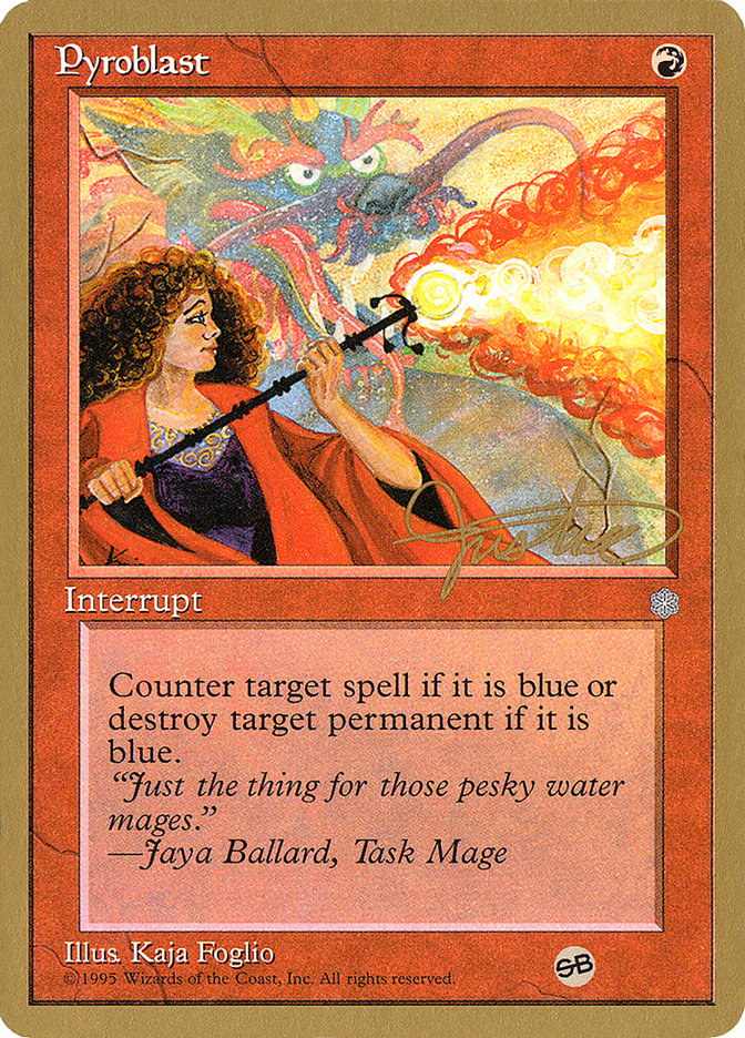 Pyroblast (Mark Justice) (SB) [Pro Tour Collector Set] | RetroPlay Games