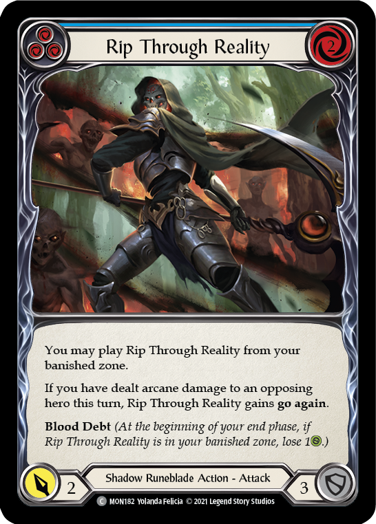 Rip Through Reality (Blue) [MON182-RF] (Monarch)  1st Edition Rainbow Foil | RetroPlay Games