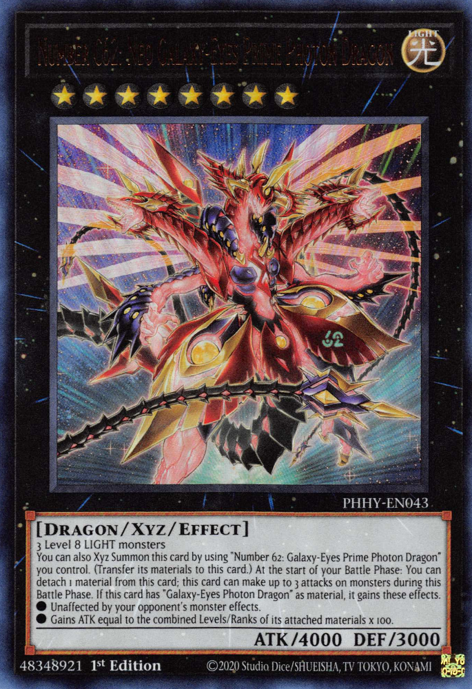 Number C62: Neo Galaxy-Eyes Prime Photon Dragon [PHHY-EN043] Ultra Rare | RetroPlay Games