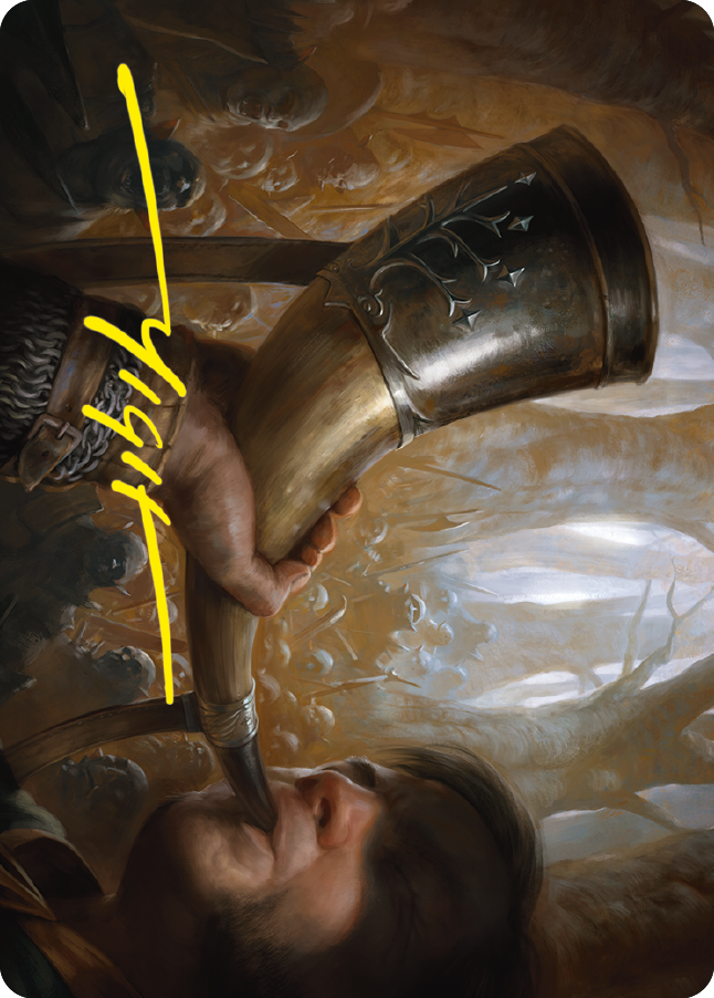 Horn of Gondor Art Card (Gold-Stamped Signature) [The Lord of the Rings: Tales of Middle-earth Art Series] | RetroPlay Games