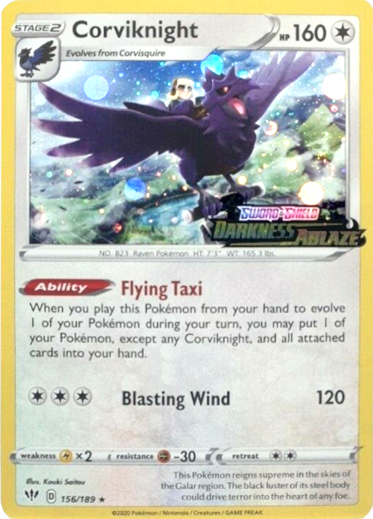 Corviknight (156/189) (Cosmos Holo) [Sword & Shield: Darkness Ablaze] | RetroPlay Games