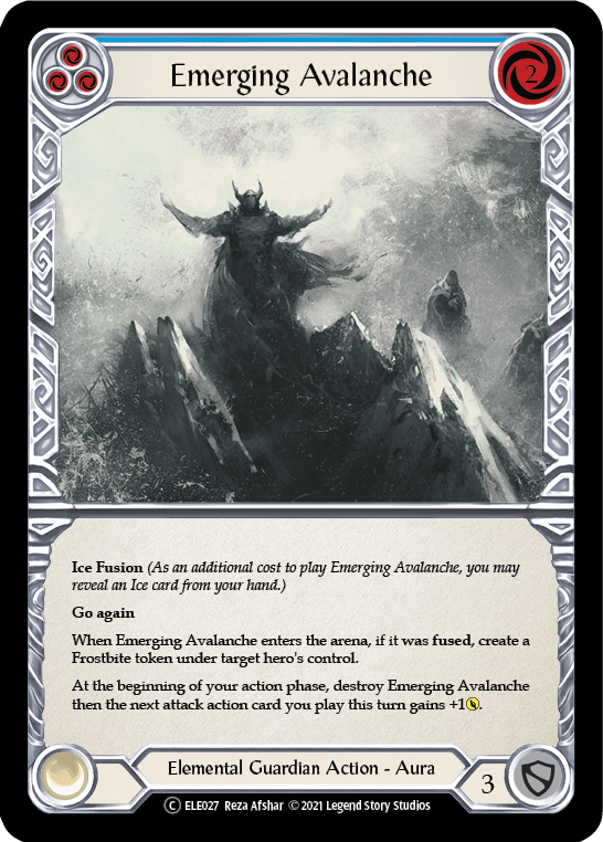 Emerging Avalanche (Blue) [U-ELE027] (Tales of Aria Unlimited)  Unlimited Rainbow Foil | RetroPlay Games