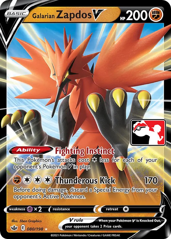 Galarian Zapdos V (080/198) [Prize Pack Series One] | RetroPlay Games