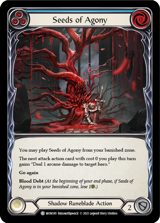 Seeds of Agony (Blue) [MON185-RF] (Monarch)  1st Edition Rainbow Foil | RetroPlay Games