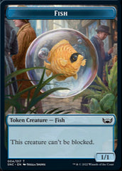 Fish // Rhino Warrior Double-sided Token [Streets of New Capenna Tokens] | RetroPlay Games