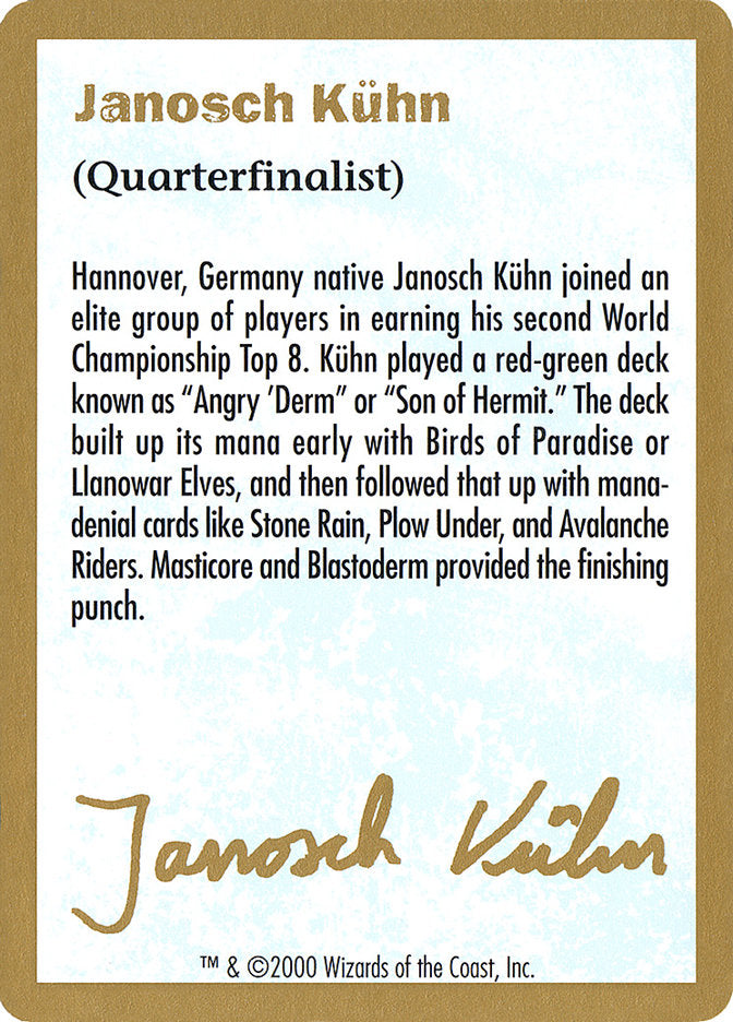 Janosch Kühn Bio (2000) [World Championship Decks 2000] | RetroPlay Games