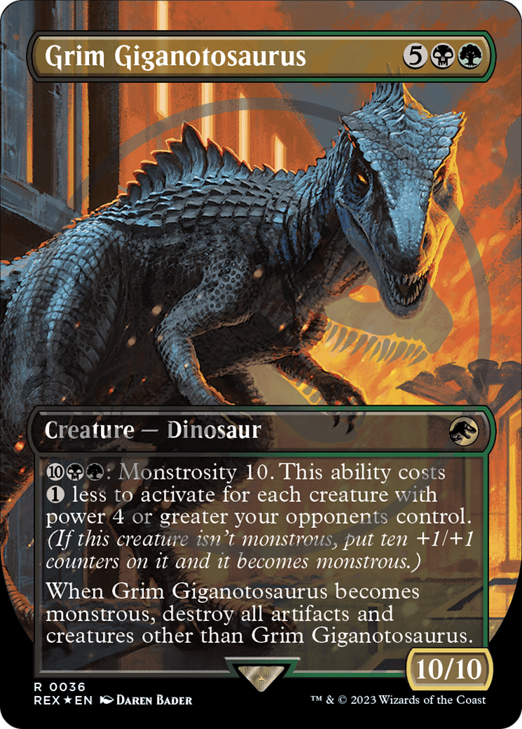 Grim Giganotosaurus Emblem (Borderless) [Jurassic World Collection Tokens] | RetroPlay Games