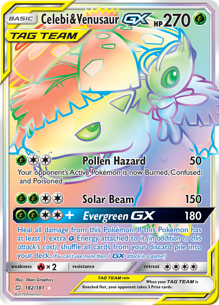 Celebi & Venusaur GX (182/181) [Sun & Moon: Team Up] | RetroPlay Games