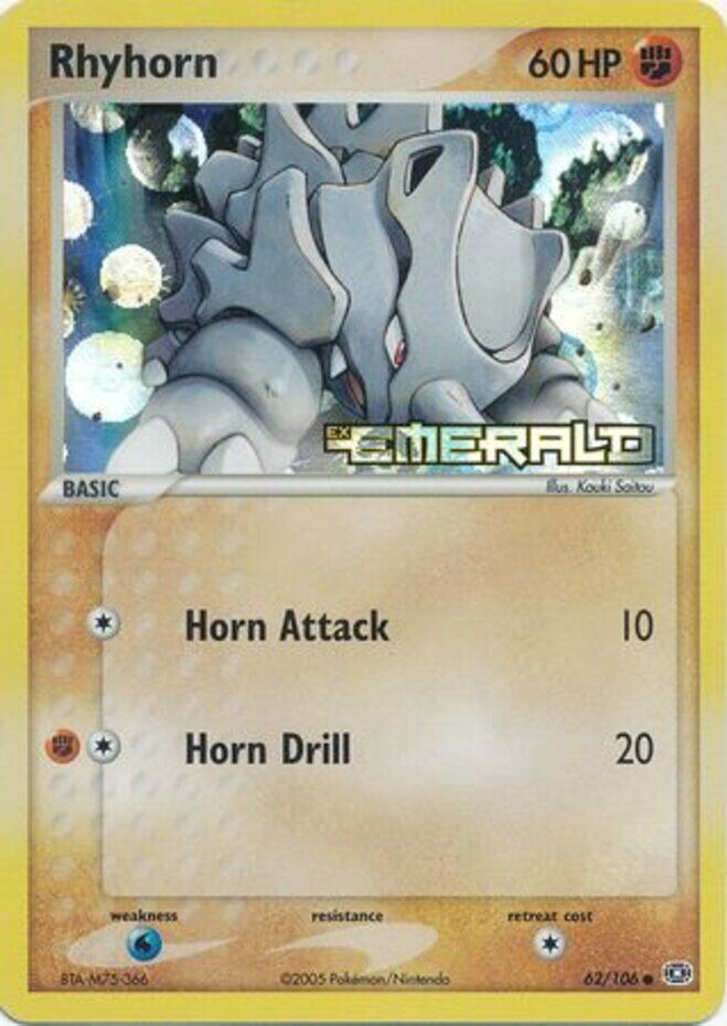 Rhyhorn (62/106) (Stamped) [EX: Emerald] | RetroPlay Games