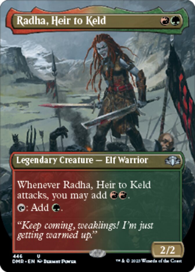 Radha, Heir to Keld (Borderless Alternate Art) [Dominaria Remastered] | RetroPlay Games