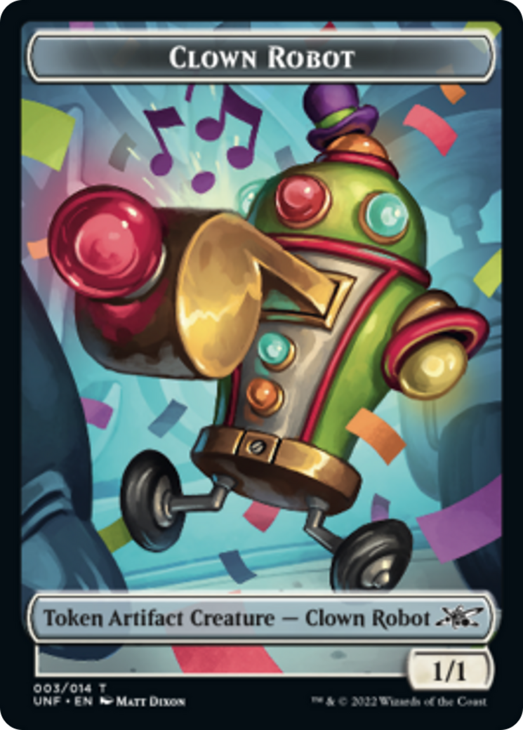 Clown Robot (003) // Food (011) Double-sided Token [Unfinity Tokens] | RetroPlay Games