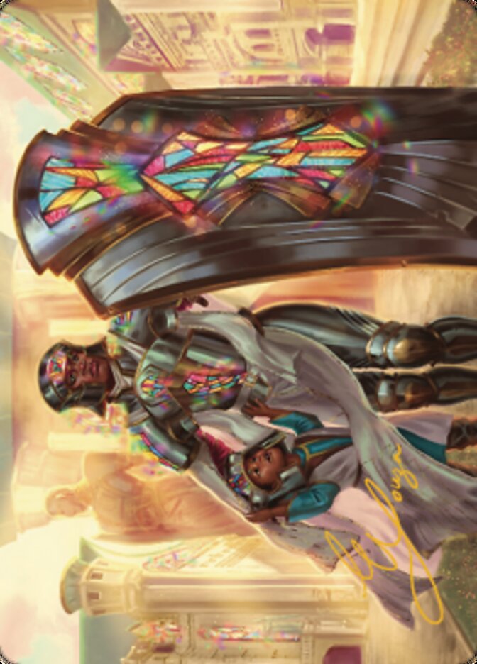 Guardian of New Benalia Art Card (Gold-Stamped Signature) [Dominaria United Art Series] | RetroPlay Games
