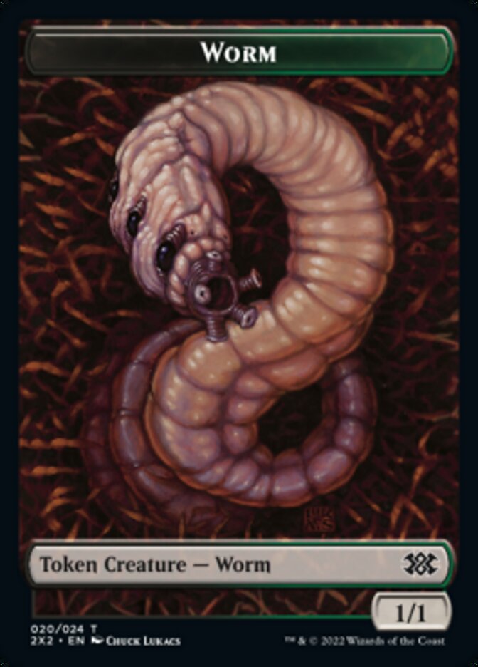 Worm // Knight Double-sided Token [Double Masters 2022 Tokens] | RetroPlay Games