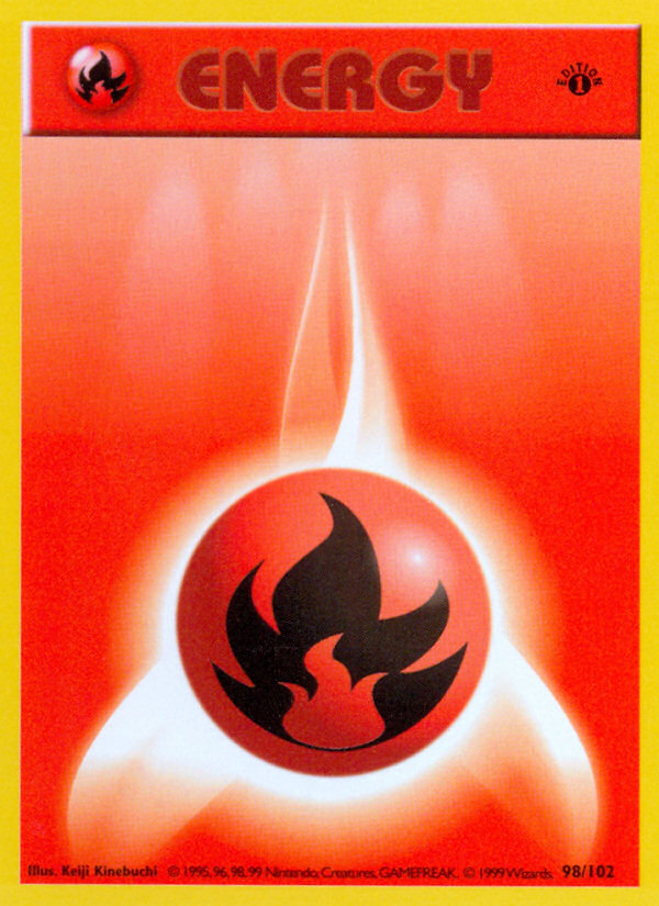 Fire Energy (98/102) (Shadowless) [Base Set 1st Edition] | RetroPlay Games