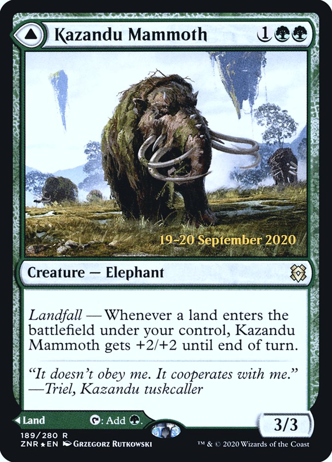 Kazandu Mammoth // Kazandu Valley  [Zendikar Rising Prerelease Promos] | RetroPlay Games