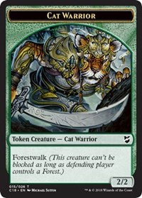 Cat Warrior // Elemental Double-sided Token [Commander 2018 Tokens] | RetroPlay Games