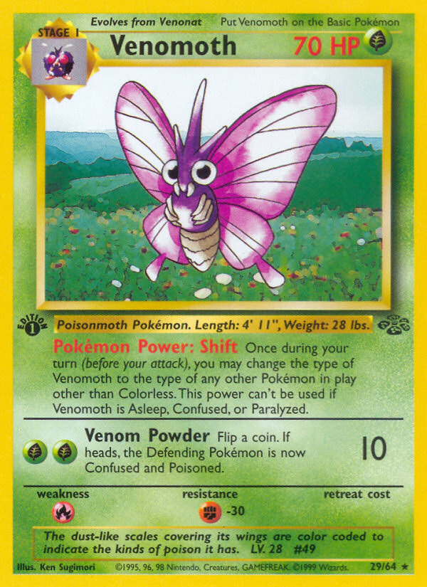 Venomoth (29/64) [Jungle 1st Edition] | RetroPlay Games