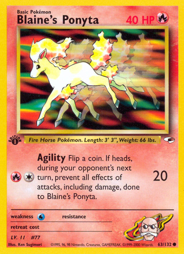 Blaine's Ponyta (63/132) [Gym Heroes 1st Edition] | RetroPlay Games